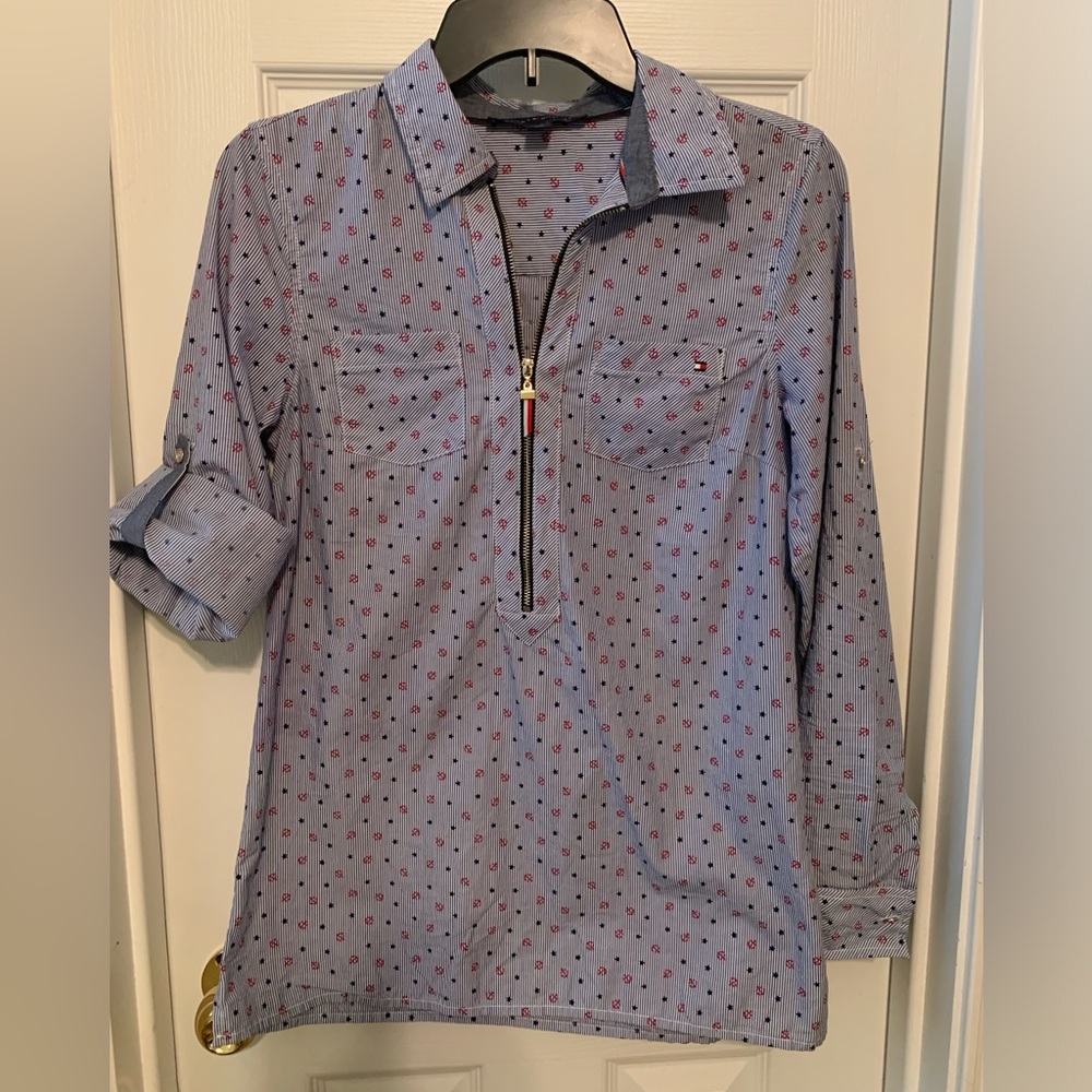 Tommy Hilfiger Zippered Front Top Size s